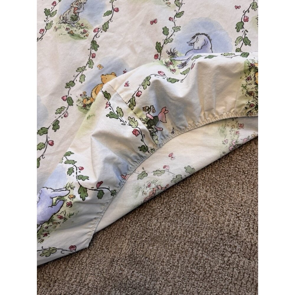 Vintage 1999 Disney Classic Pooh fitted crib sheet - Picture 4 of 10